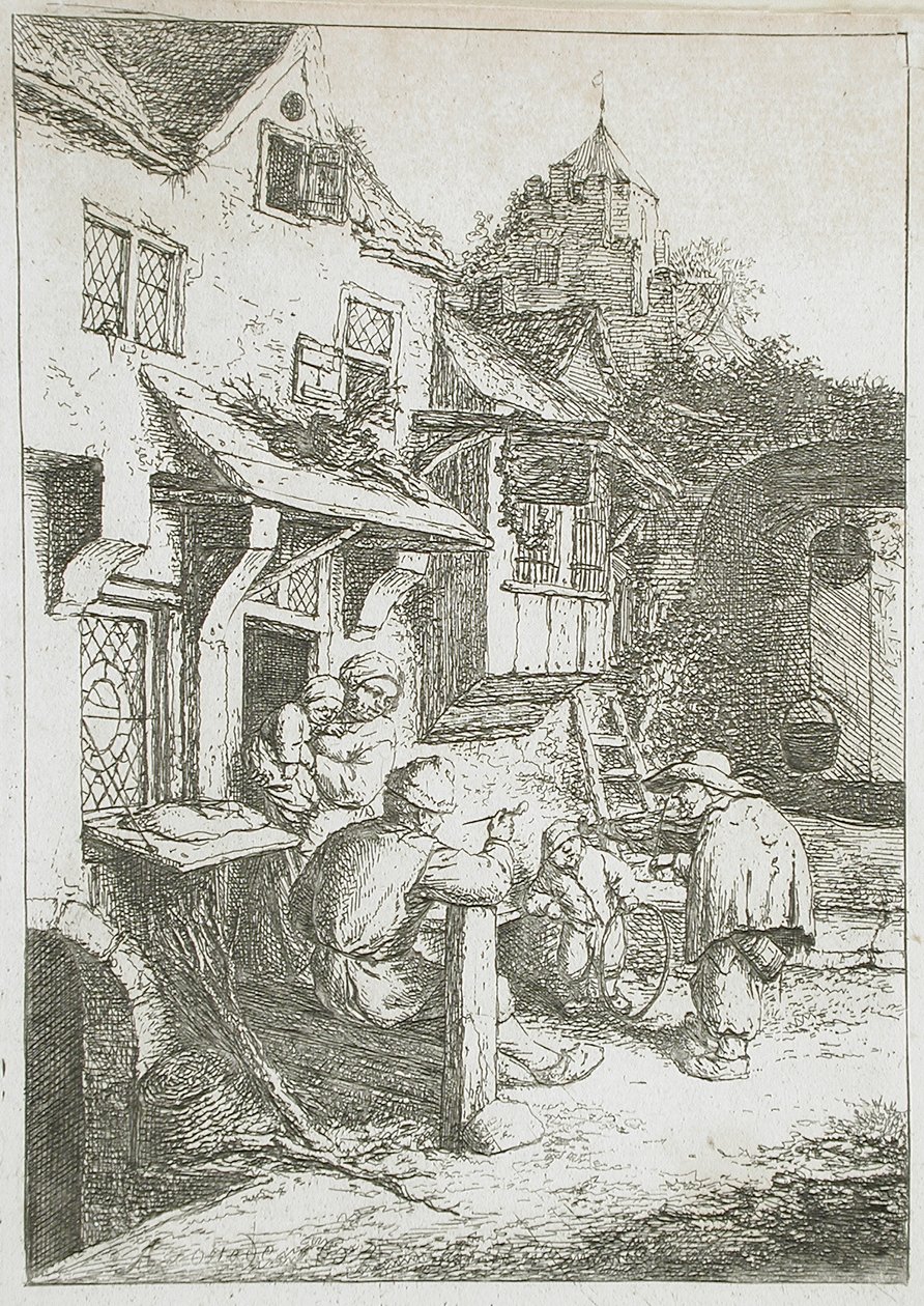 Den pukkelryggede felespilleren av Adriaen van Ostade