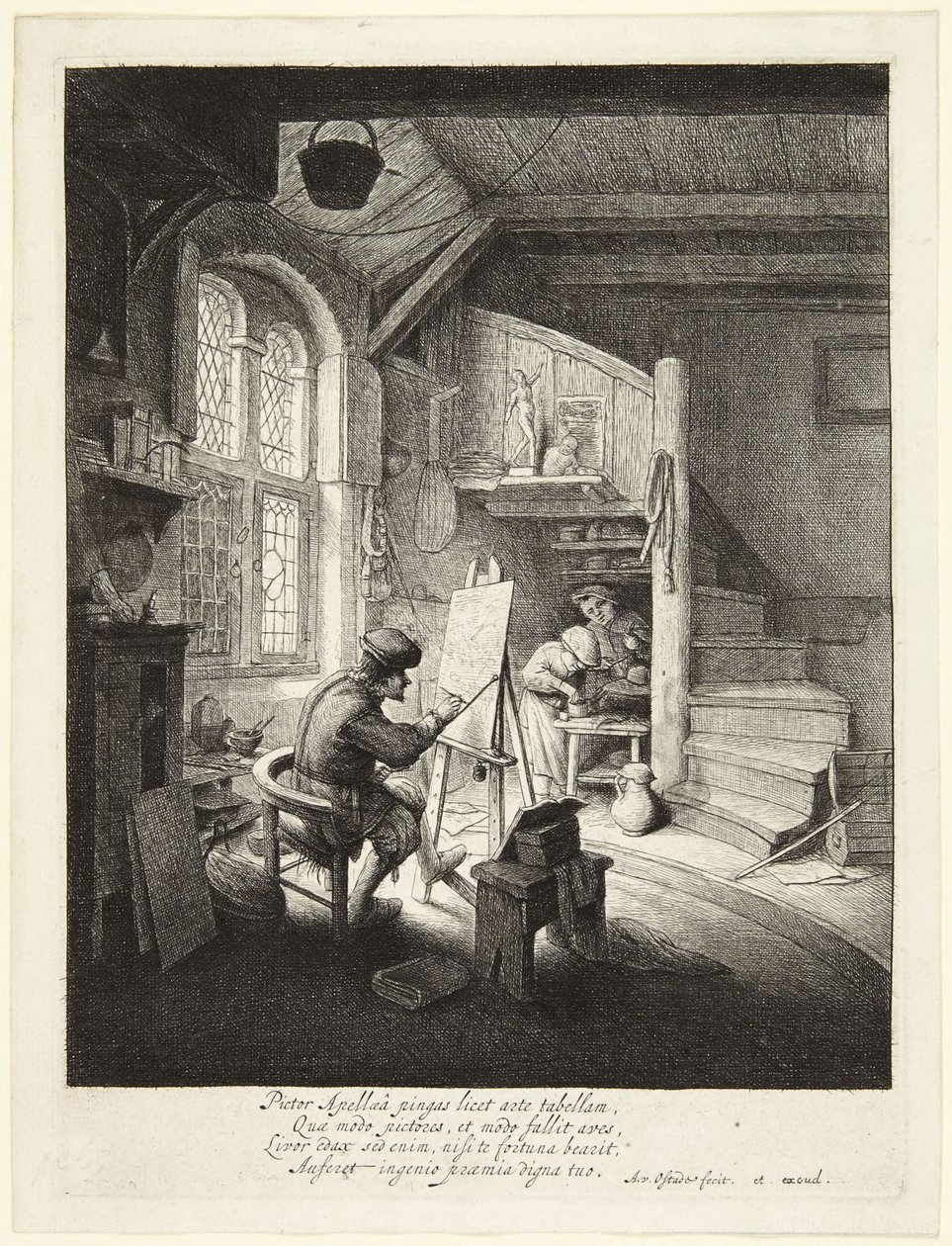 Maleren i sitt atelier av Adriaen van Ostade