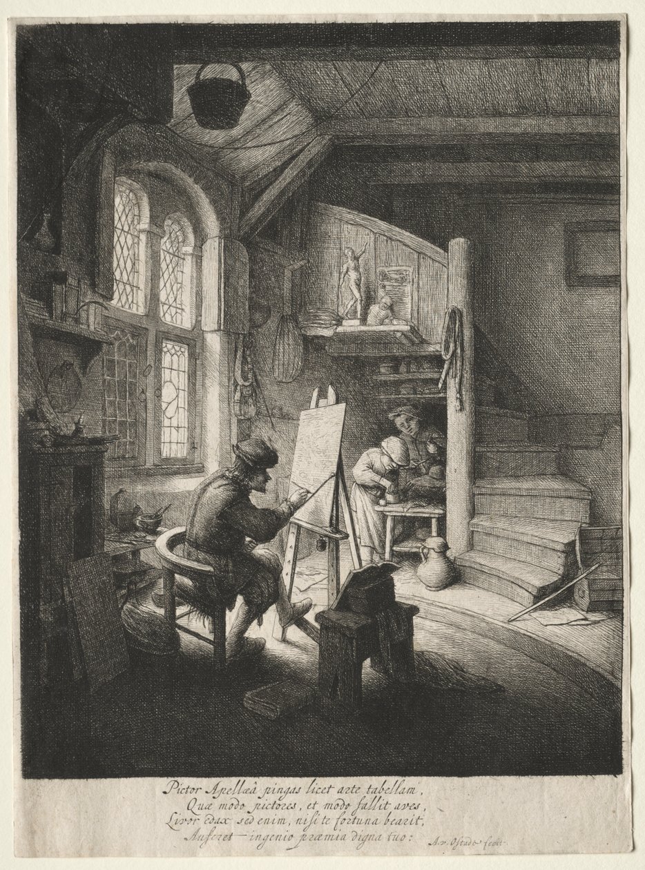 Malerens atelier av Adriaen van Ostade