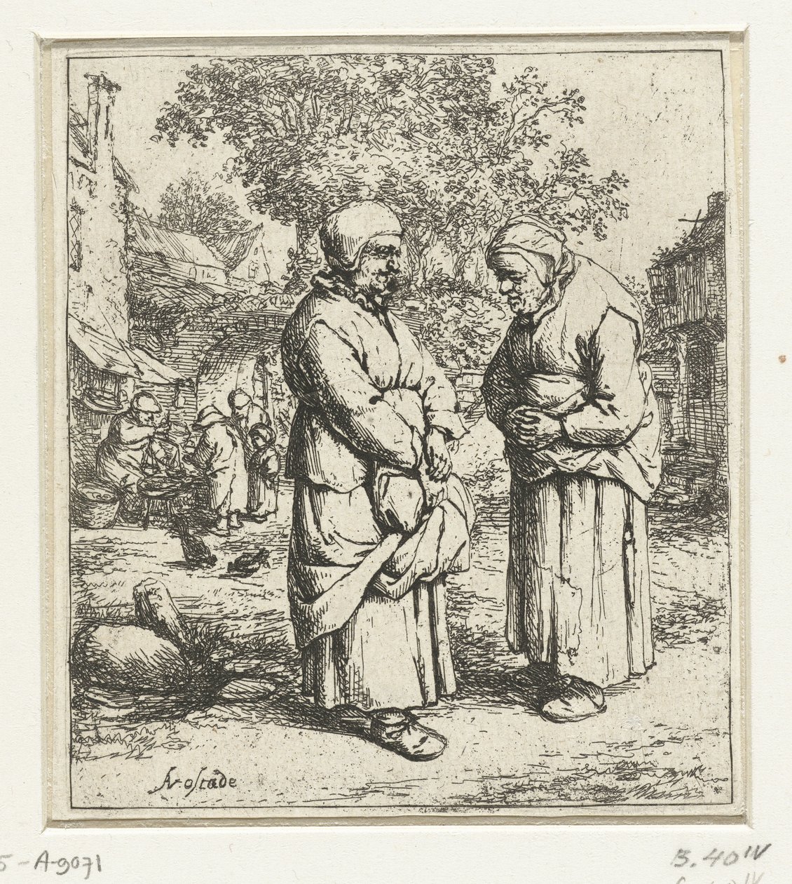 To gamle kvinner snakker av Adriaen van Ostade