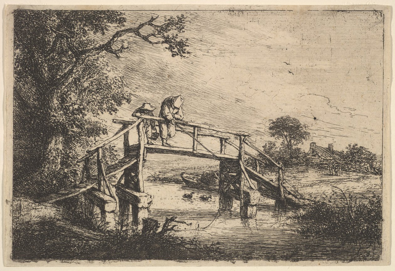 To fiskere på en bro, 1647. av Adriaen van Ostade
