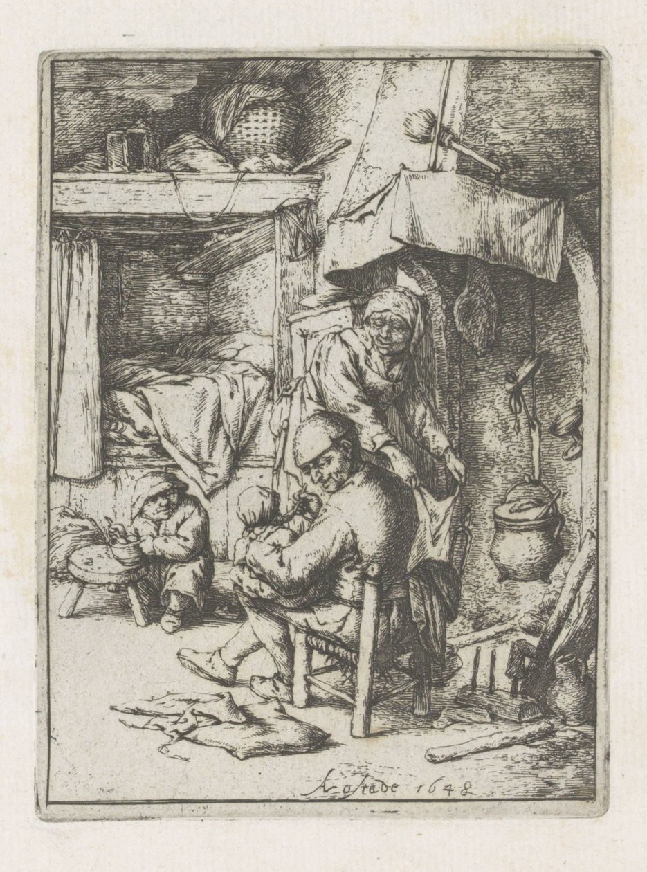 Far mater et barn Paterfamilias av Adriaen van Ostade