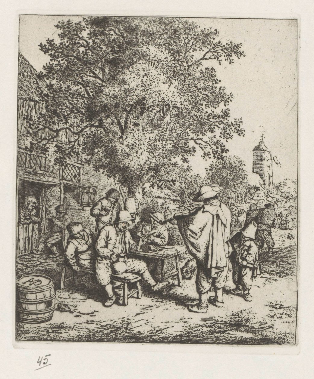 Spelemann og en ung liresvender av Adriaen van Ostade