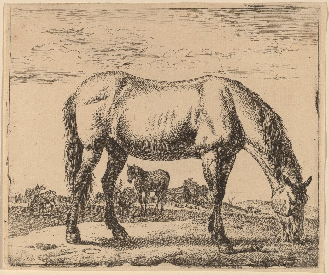 Beitende hest av Adriaen van de Velde