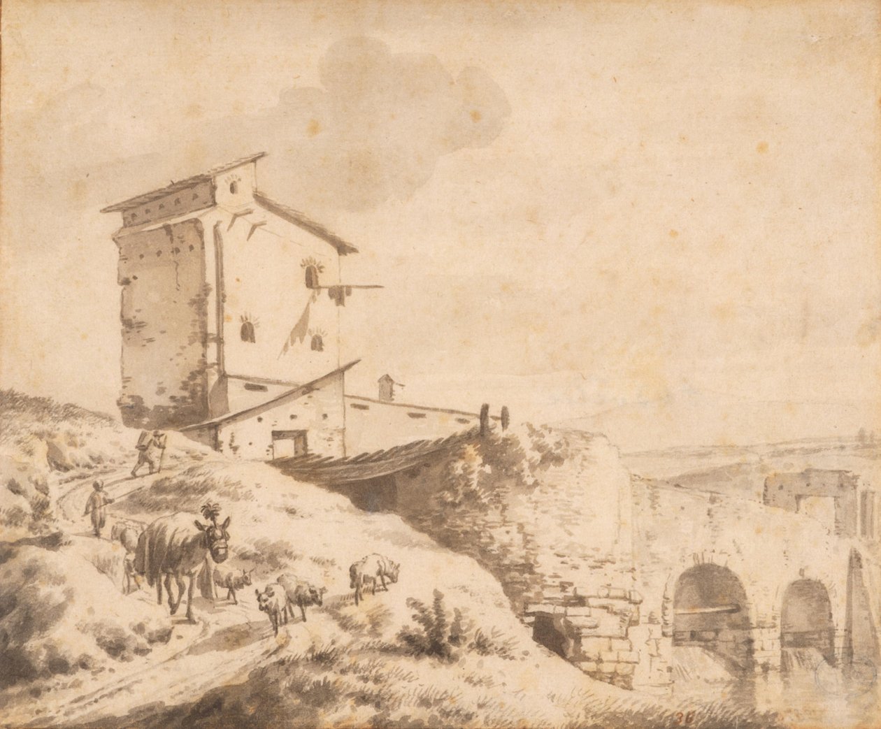 Italiensk landskap av Adriaen van de Velde