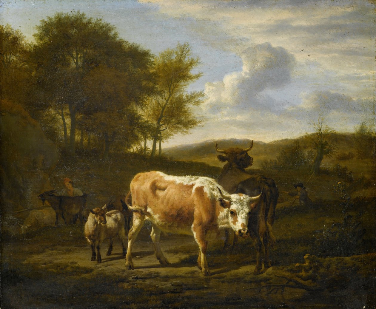 Fjelllandskap med kyr, 1663 av Adriaen van de Velde