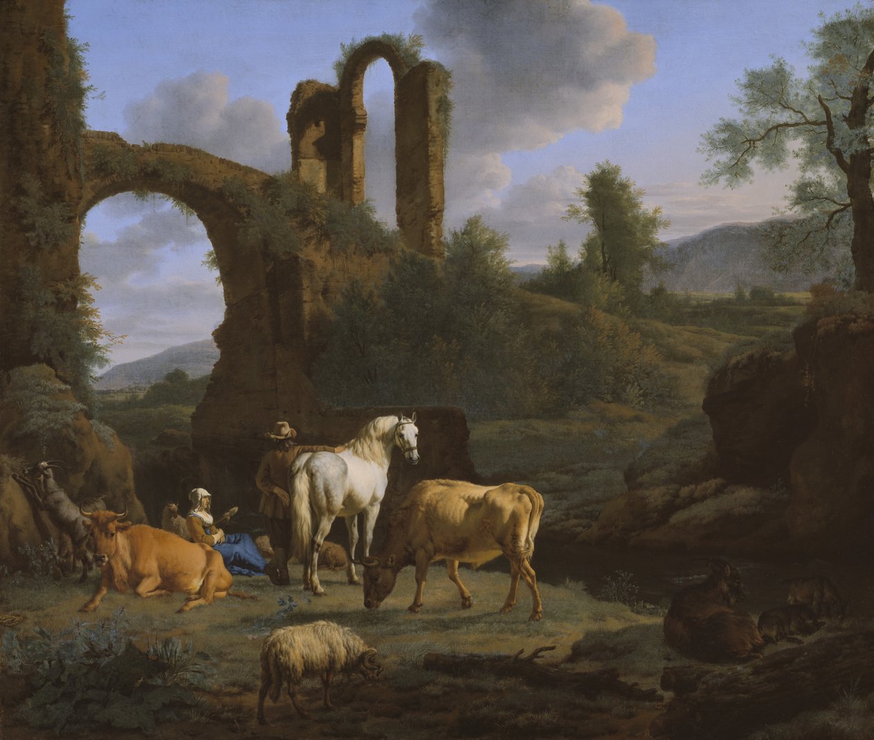 Pastoralt landskap med ruiner, 1664 av Adriaen van de Velde