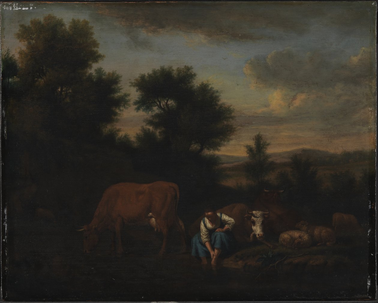 Gjeterinne med storfe av Adriaen van de Velde