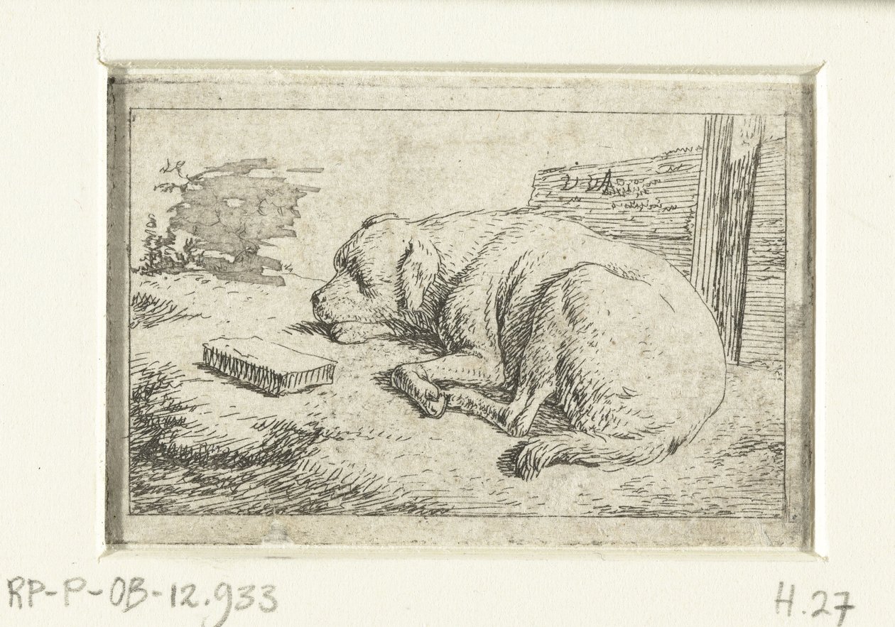 sovende hund av Adriaen van de Velde