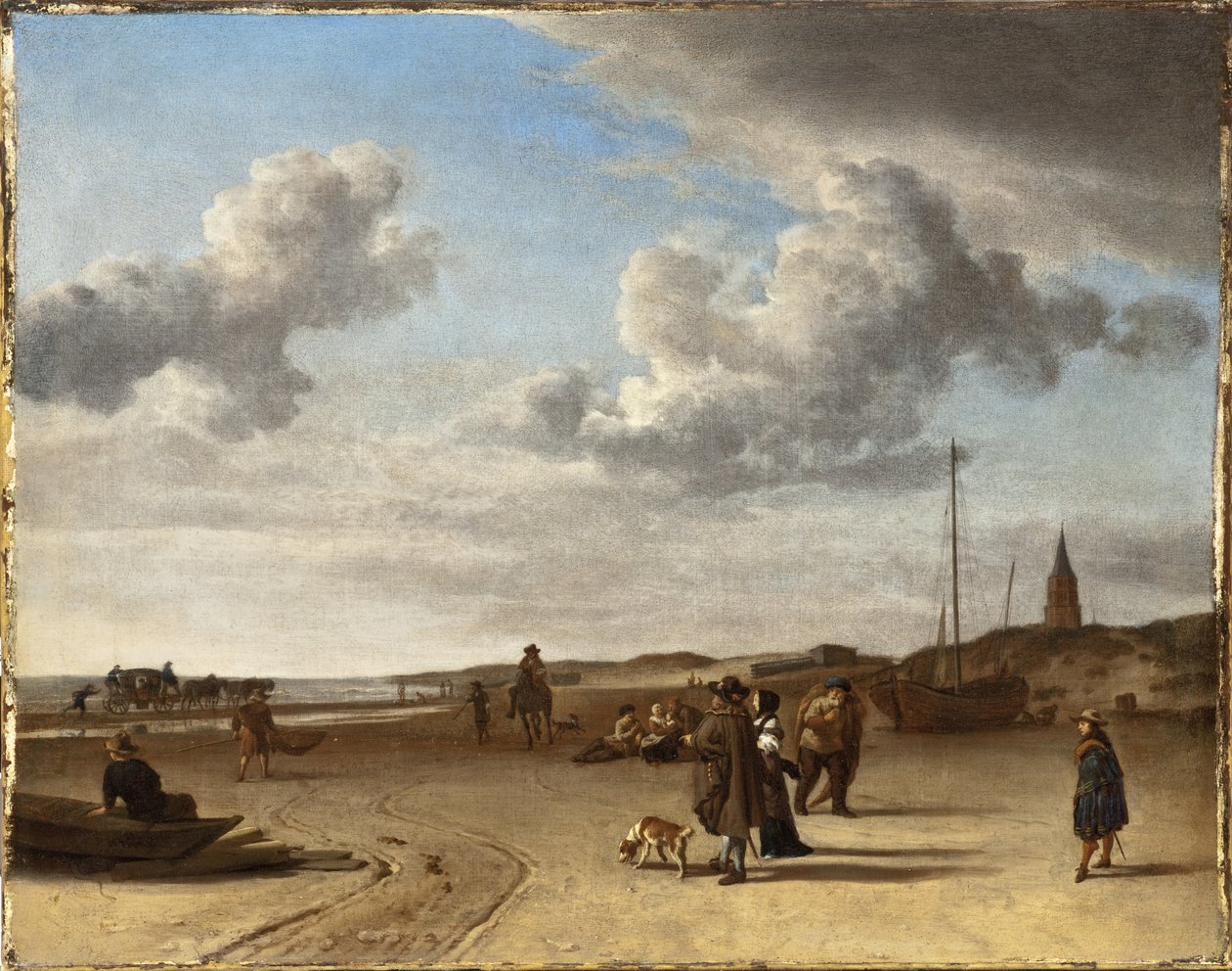 Stranden ved Scheveningen av Adriaen van de Velde