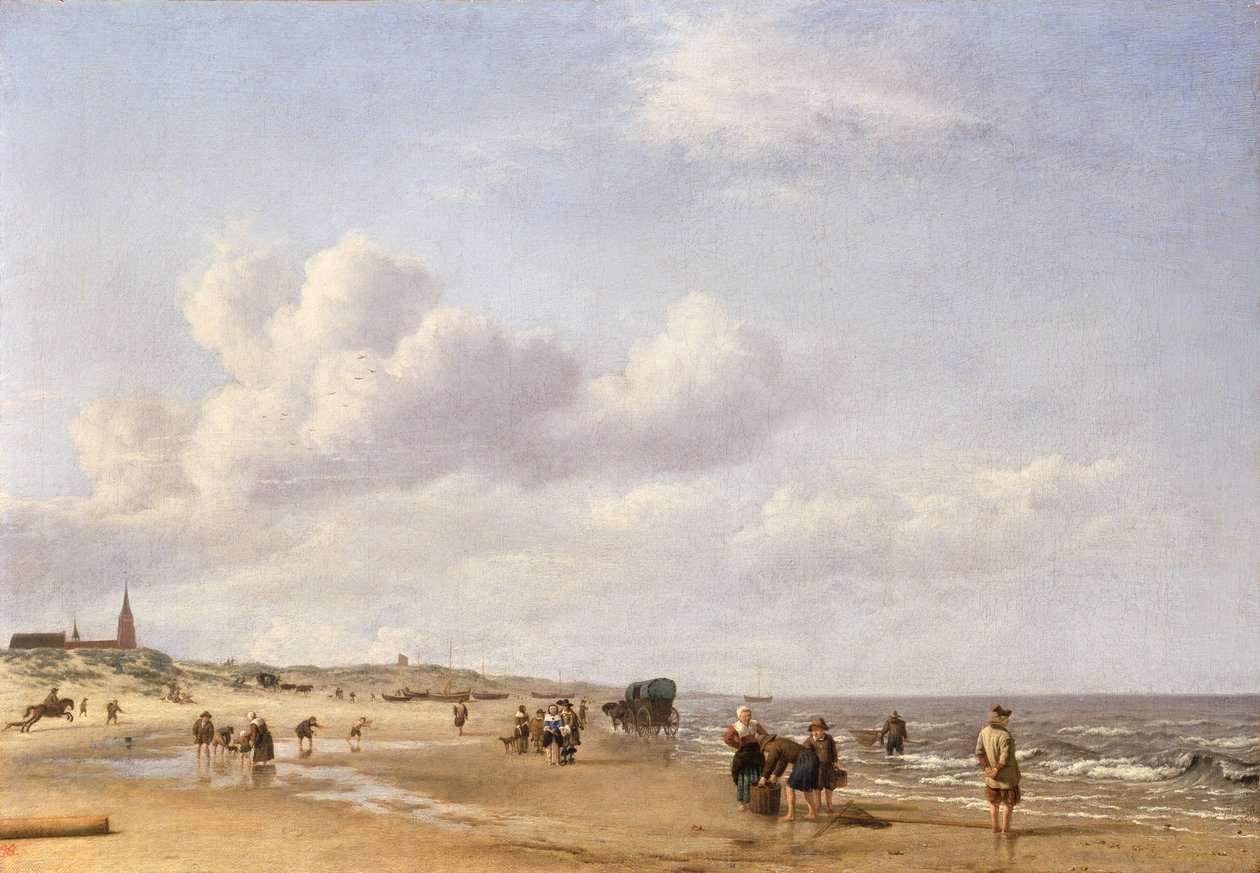 Stranden ved Scheveningen, 1658 av Adriaen van de Velde