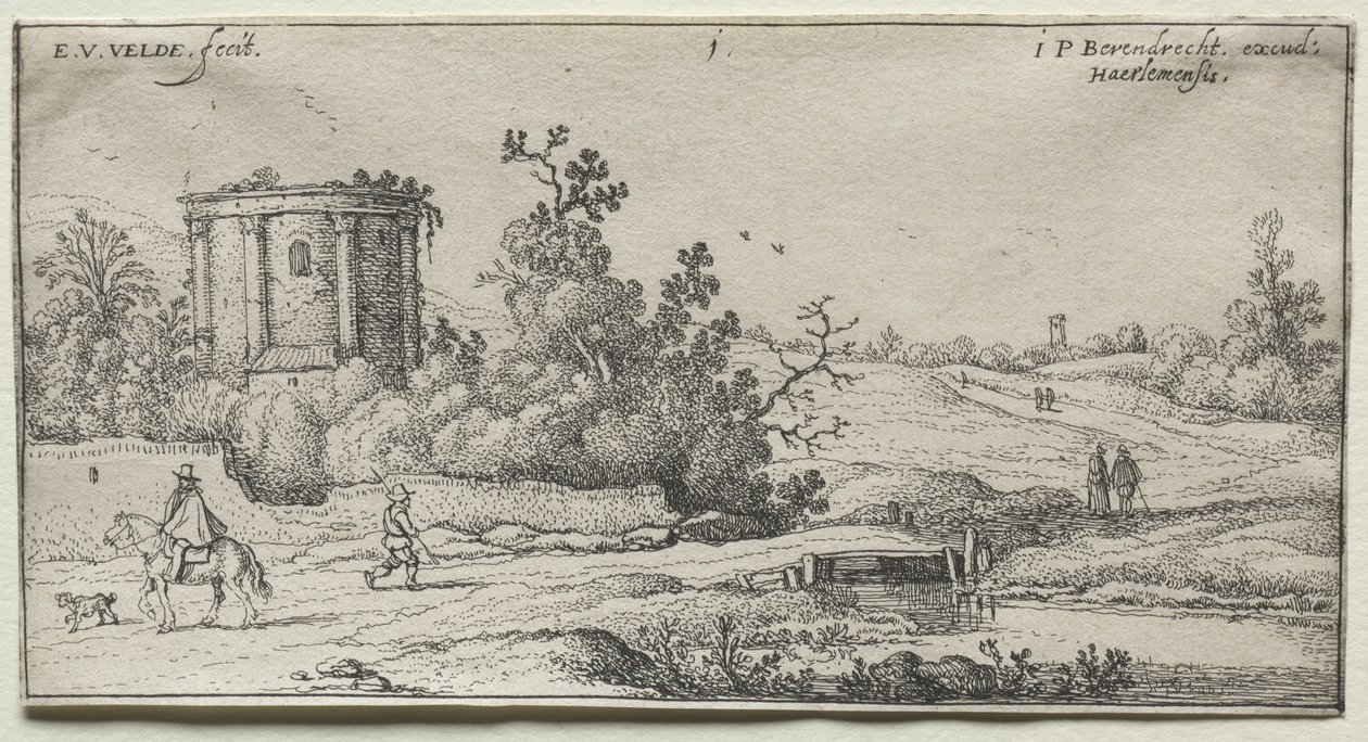 Veien ved det lille runde tempelet. av Adriaen van de Velde