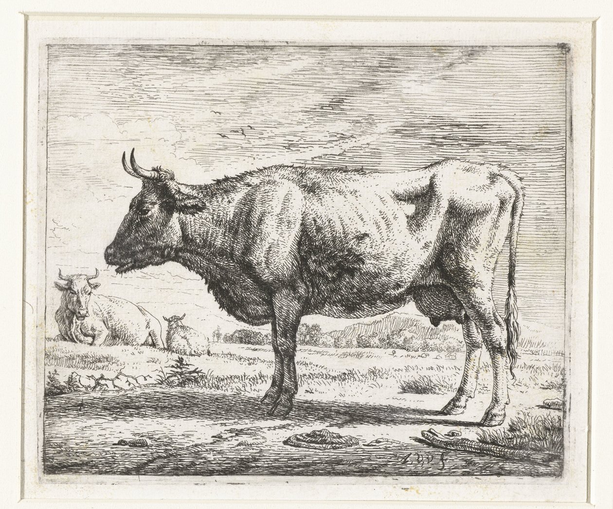 To kyr og en sau Forskjellige dyr (serietittel) av Adriaen van de Velde