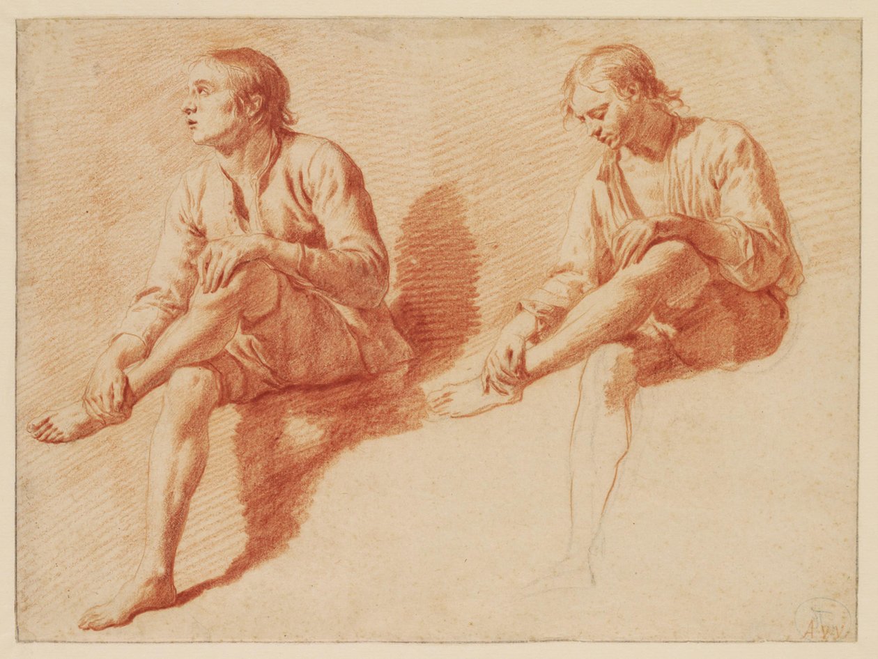 To studier av en sittende gutt av Adriaen van de Velde