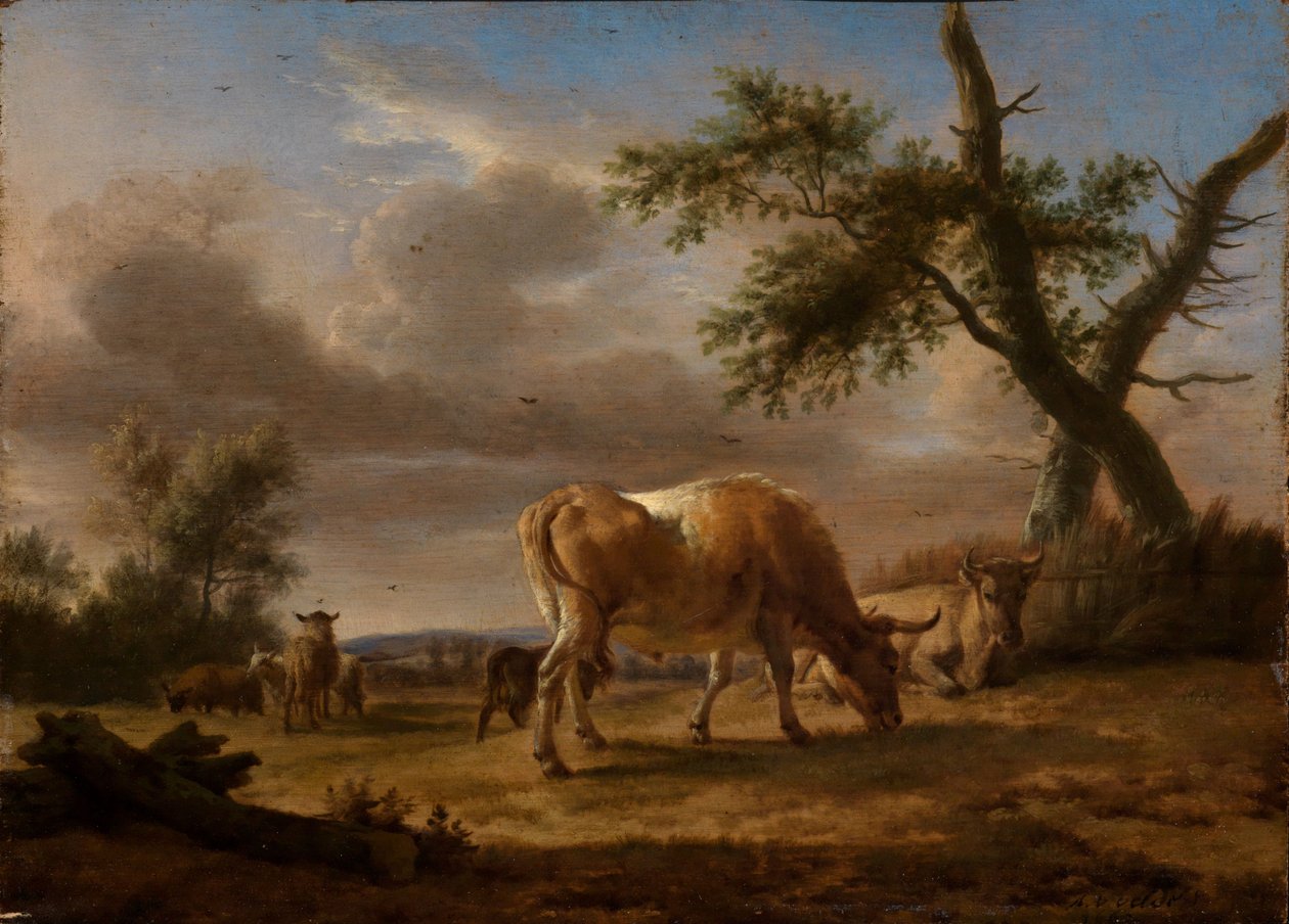 Beitende storfe og sauer av Adriaen van de Velde