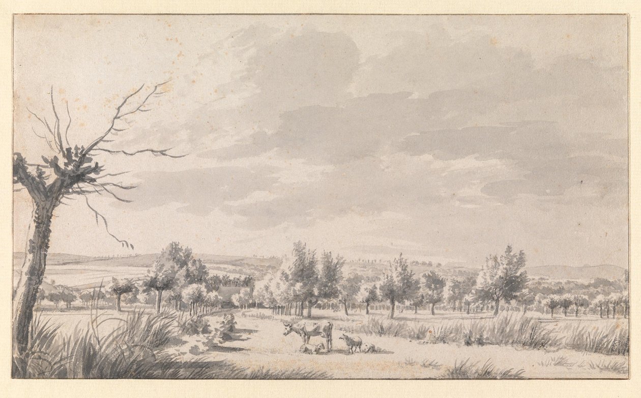 Vidt landskap med kveg av Adriaen van de Velde