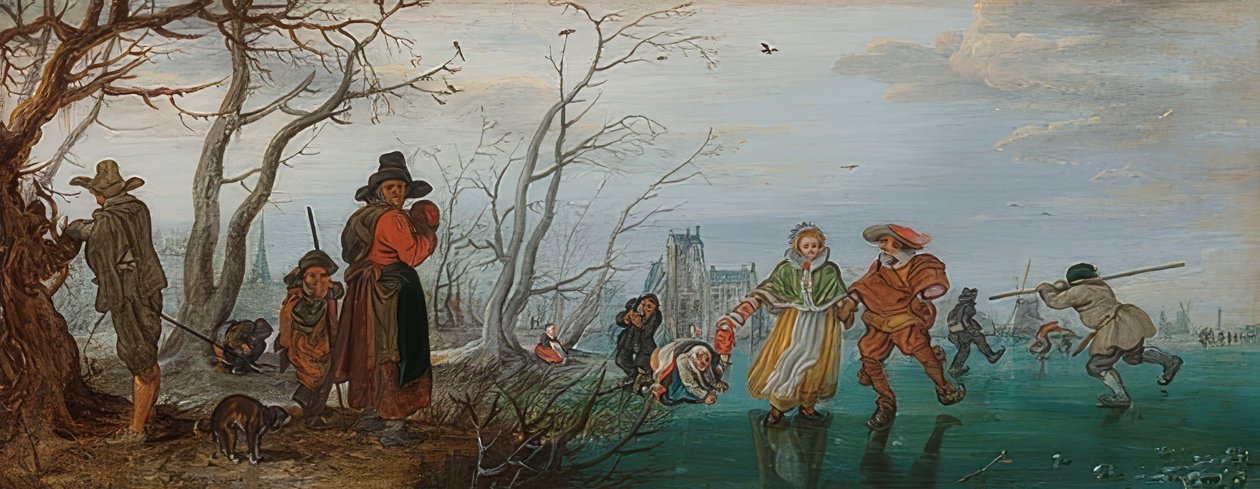 Vinter (glede på isen). 1625 av Adriaen van de Venne