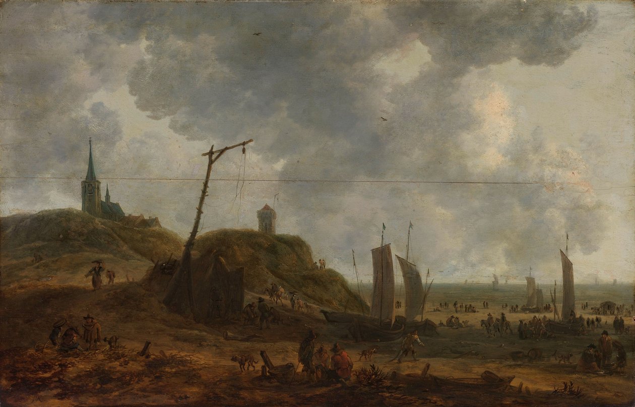Stranden ved Katwijk av Adriaen van der Kabel
