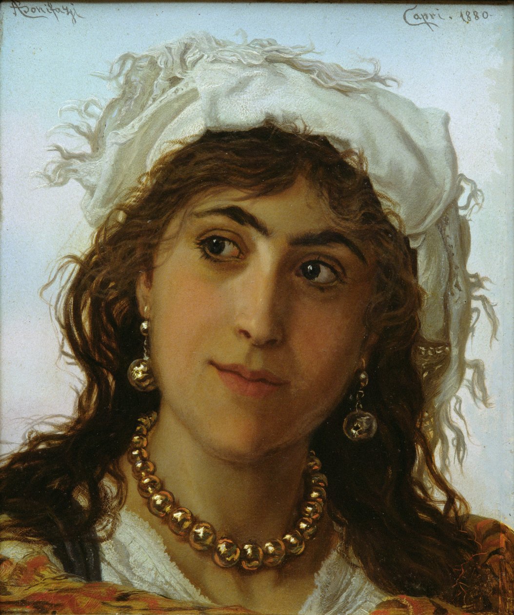 En jente fra Capri, 1880 av Adriano Bonifazi