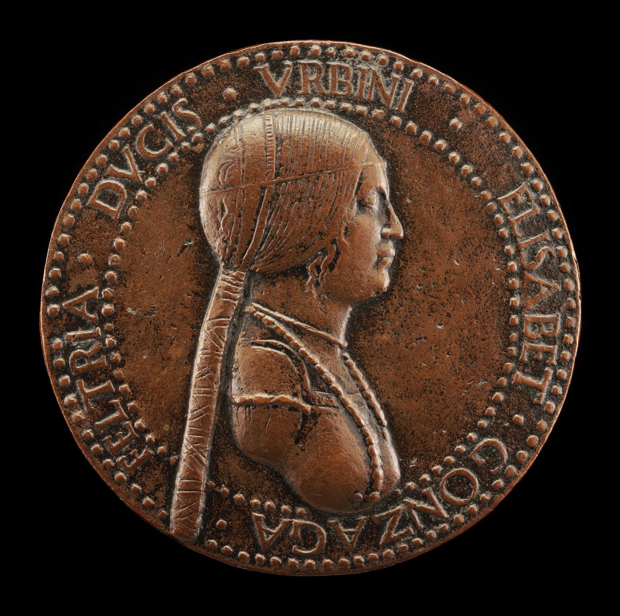 Elisabetta Gonzaga, død 1526, hertuginne av Urbino, kone til Guidobaldo I 1489..., sannsynligvis etter 1502. av Adriano Fiorentino