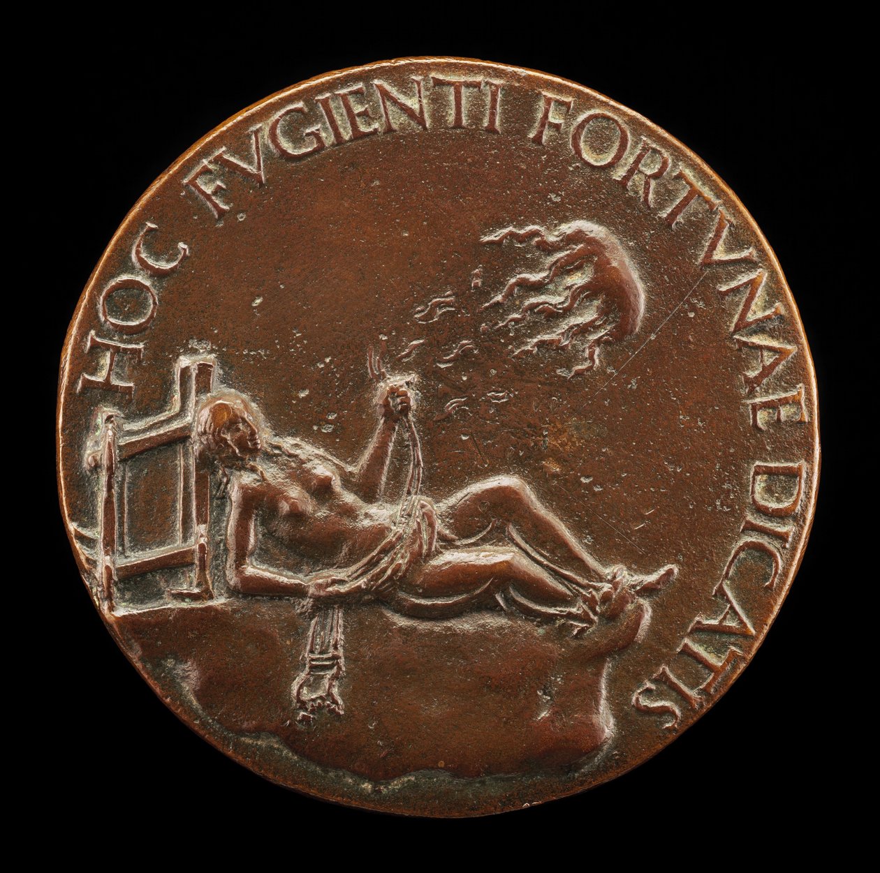 Kvinnefigur som holder et hodelag [omvendt], sannsynligvis etter 1502. av Adriano Fiorentino