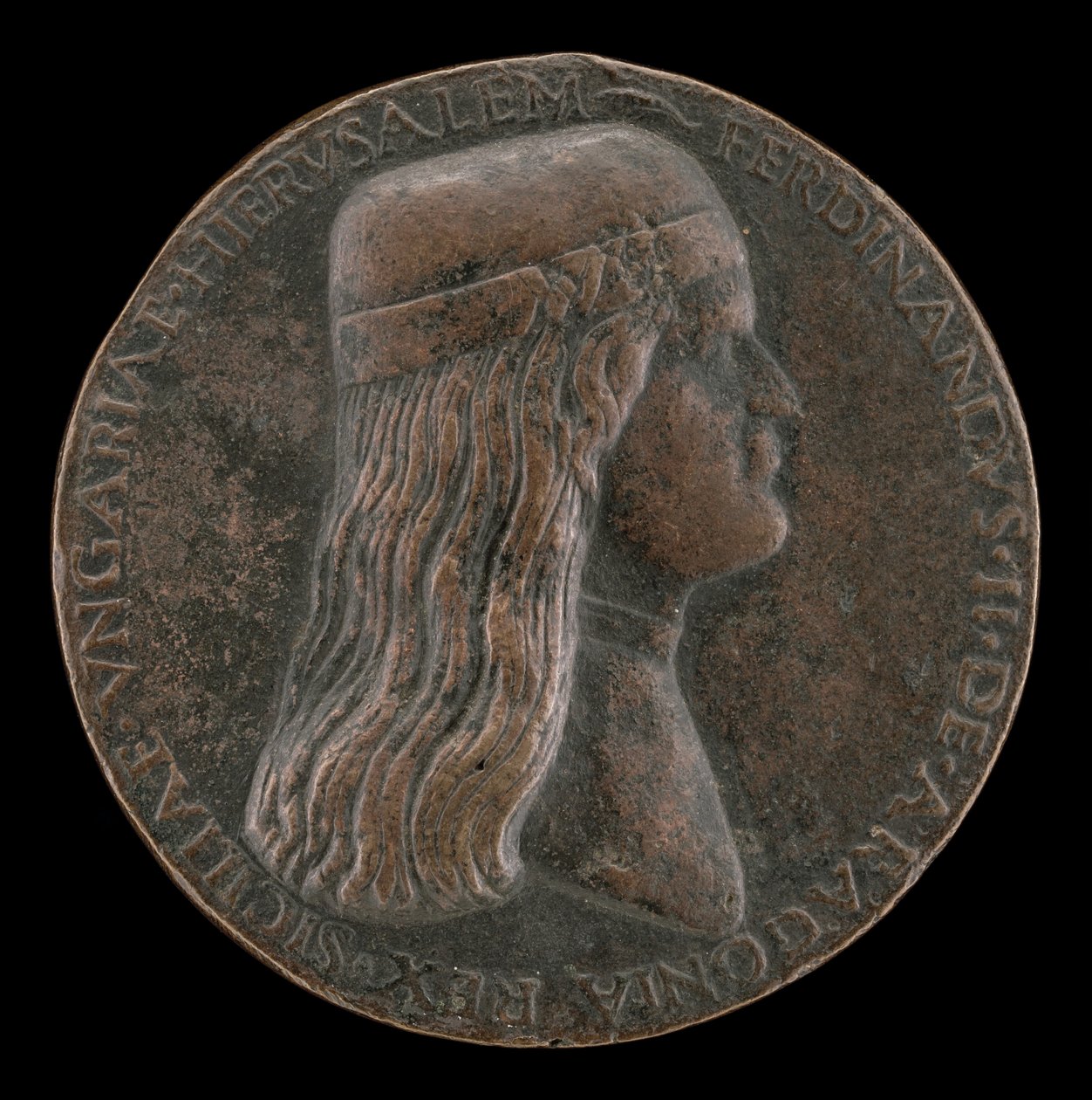 Ferdinand II av Aragon, død 1496, prins av Capua og konge av Napoli 1495 [forside], 14951496. av Adriano Fiorentino