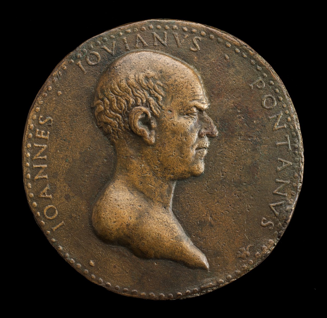 Giovanni Gioviano Pontano, 1426-1503, poet [forside], 1488 eller senere. av Adriano Fiorentino