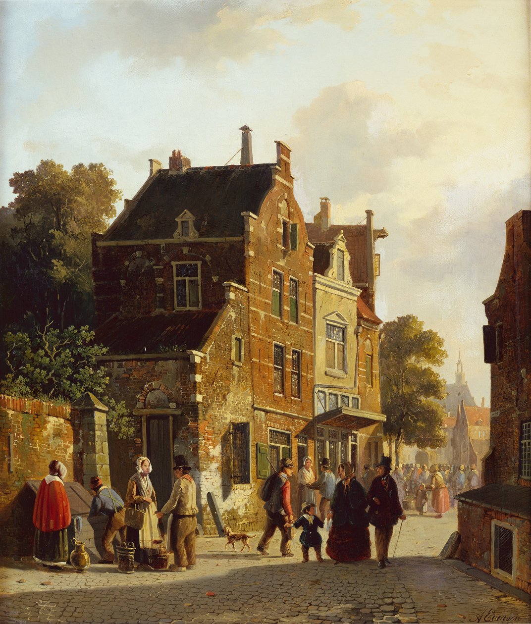 Figurer i en travel gate av Adrianus Eversen