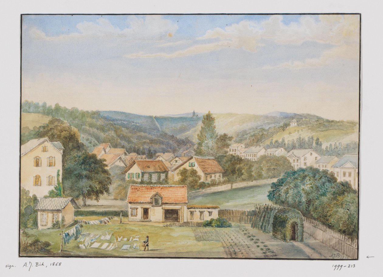 Utsikt over Soden-am-Taunus, Tyskland av Adrianus Johannes Bik
