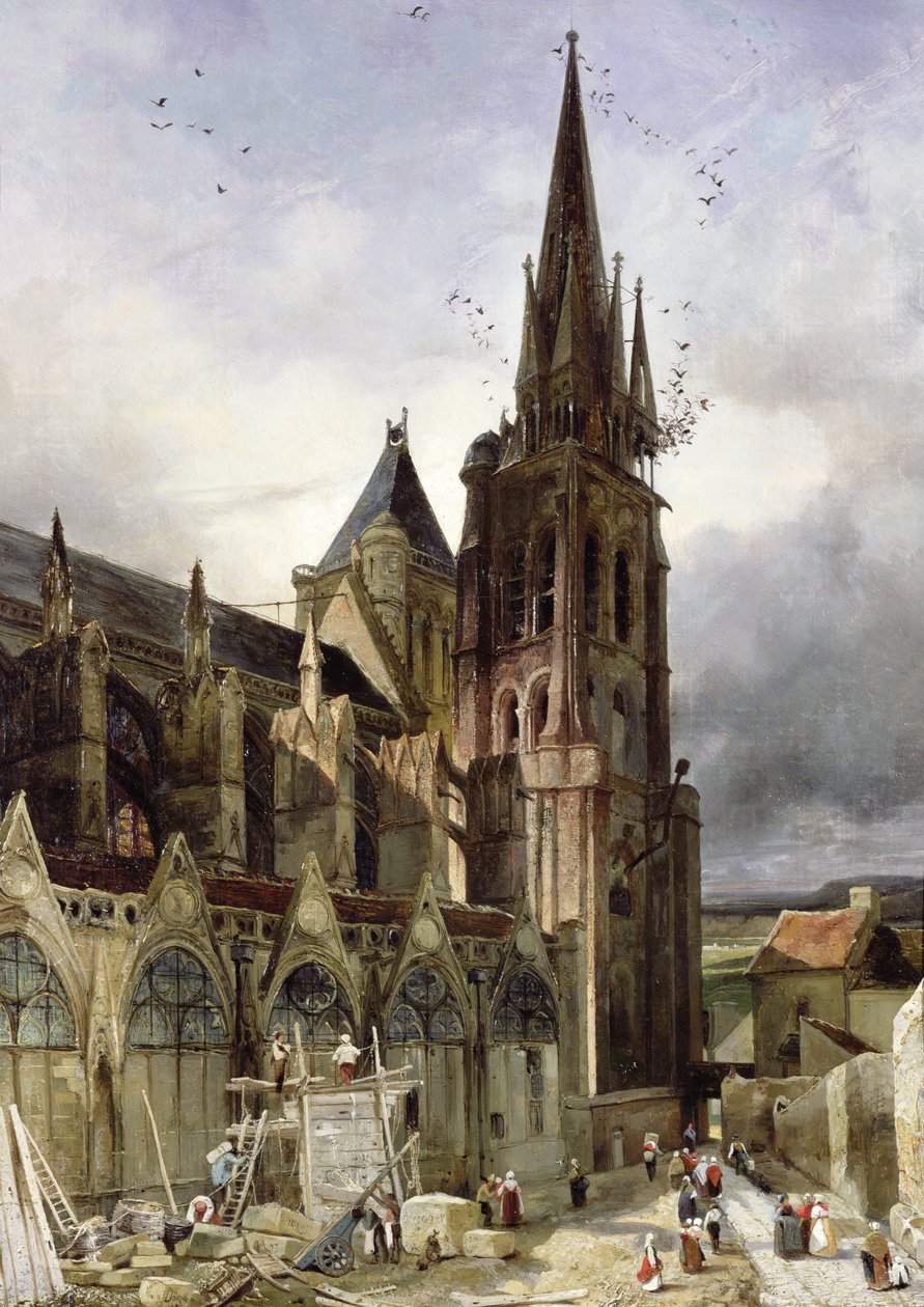 Restaurering av Abbey Church of St. Denis i 1833 av Adrien Dauzats