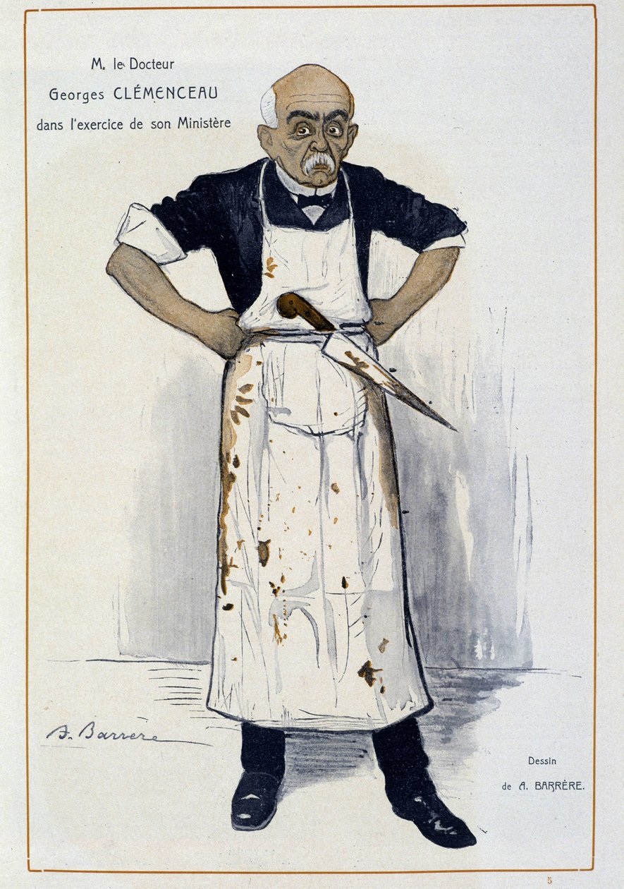 Clémenceau som slakter - av Barrère, i "" Fantasio"" fra 01.10.1906 av Adrien Barrere