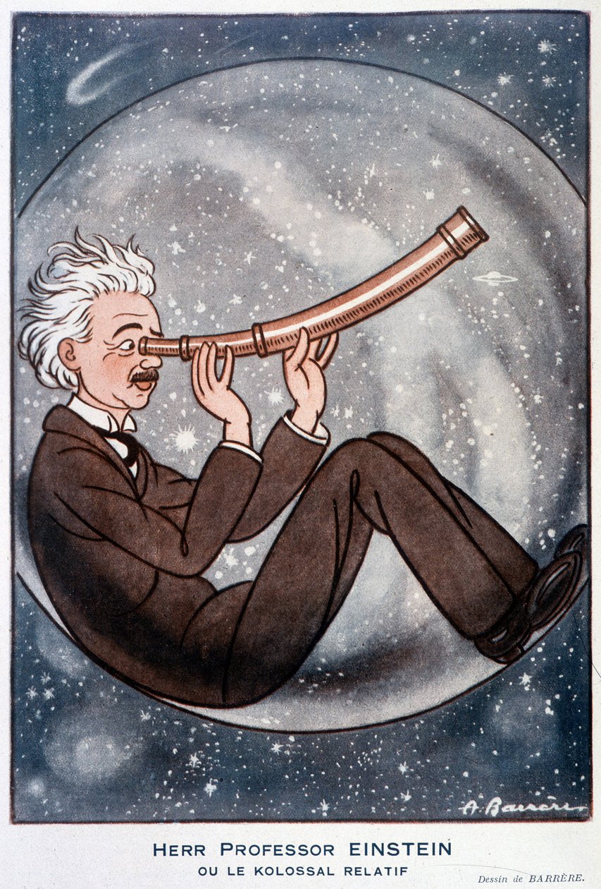 Herr professor Einstein eller slektningen Kolossal - Illustrasjon av Adrien Barrere (1877-1931) i "" Fantasio""" av 01/03/1931 av Adrien Barrere