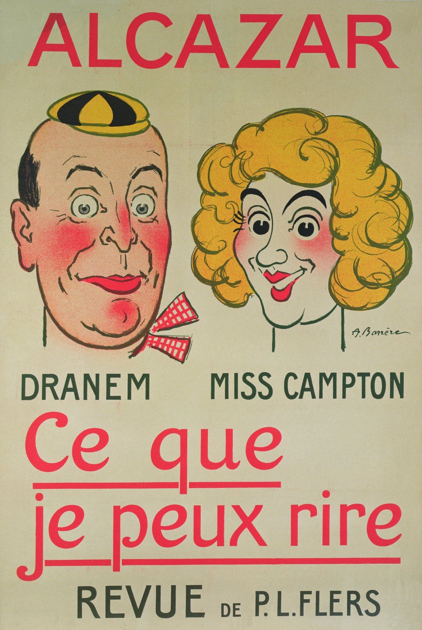 Jeg kan le, Alcazar-plakat (farge litho) av Adrien Barrere