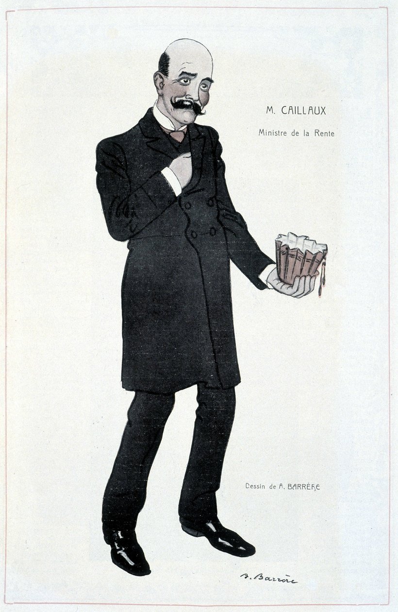 Joseph Caillaux, husleieminister - Illustrasjon av Adrien Barrere (1877-1931) i "" Fantasio"" av 15.02.1907 av Adrien Barrere