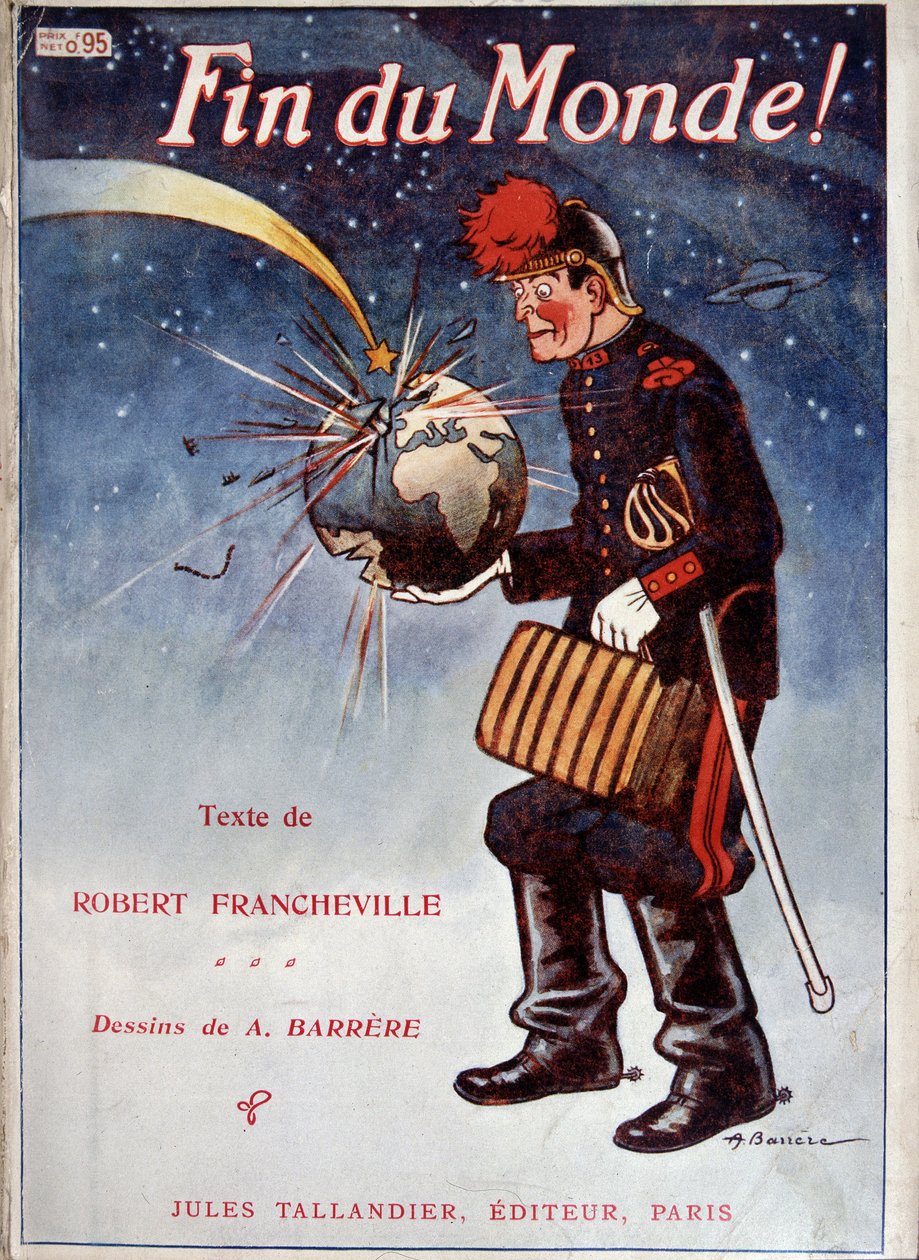 La terre truffet av en komet - Omslag til boken "" End of the world "" av Francheville, ill. av A. Barrere, Tallandier av Adrien Barrere