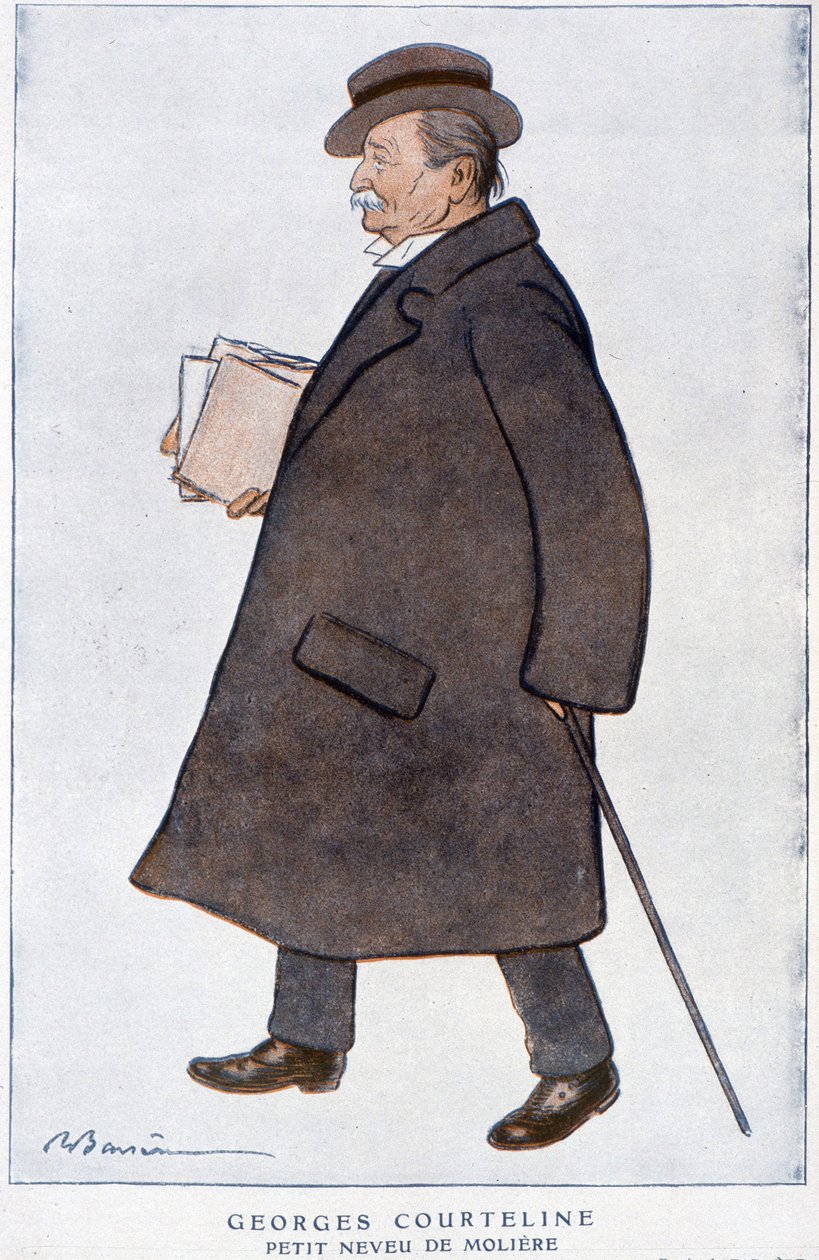 Portrett av Georges Courteline. Tegning av Barrere - i Fantasio, februar 1922. av Adrien Barrere