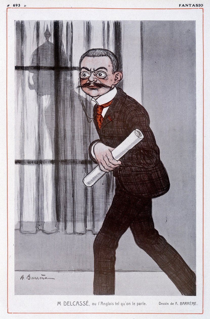 Portrett av Theophile Delcasse (1852-1923), fransk utenriksminister i "" Fantasio"" - Illustrasjon av Adrien Barrere (1877-1931) - av Adrien Barrere