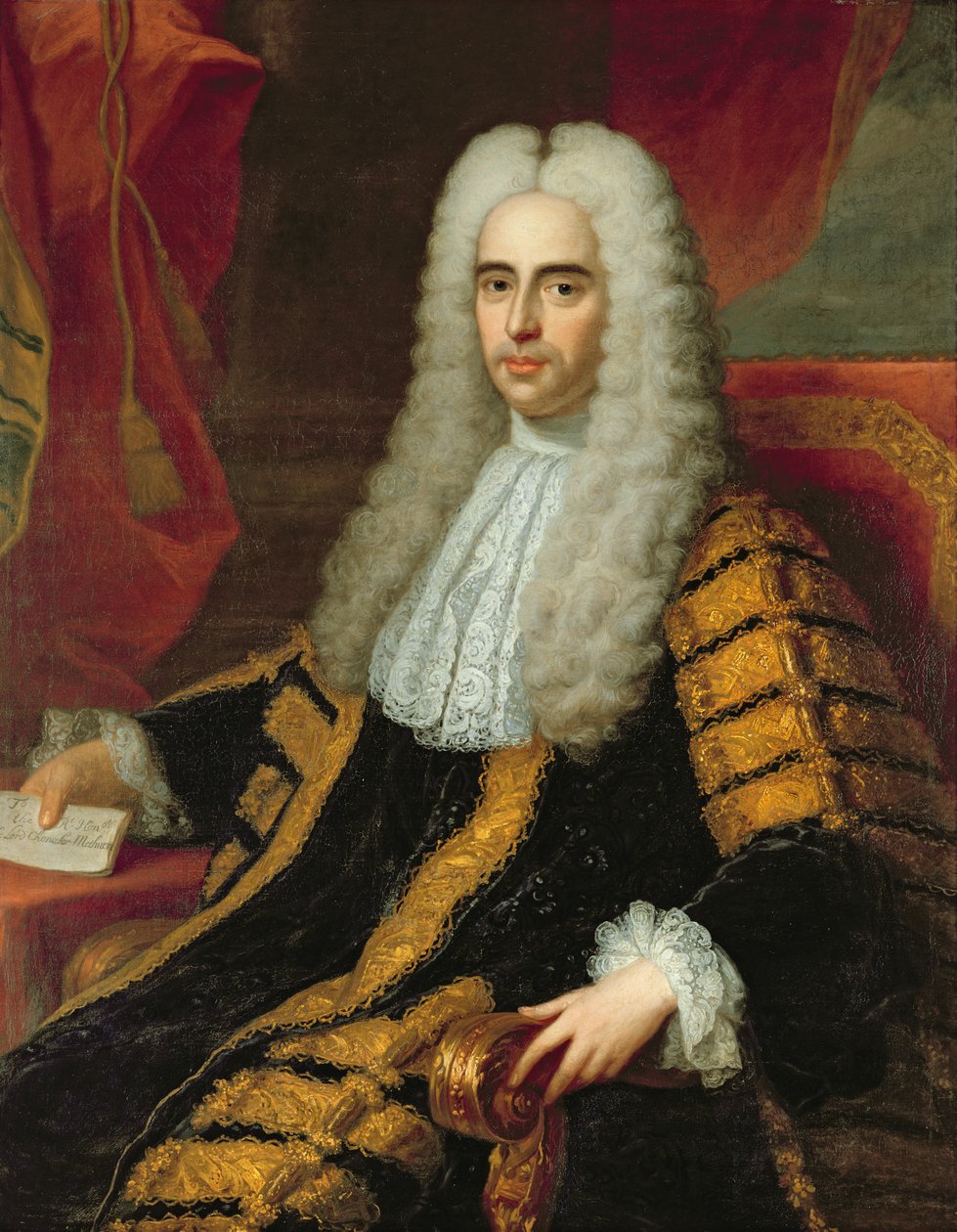 Portrett av Rt Hon John Methuen som Lord Chancellor of Ireland av Adrien Carpentiers