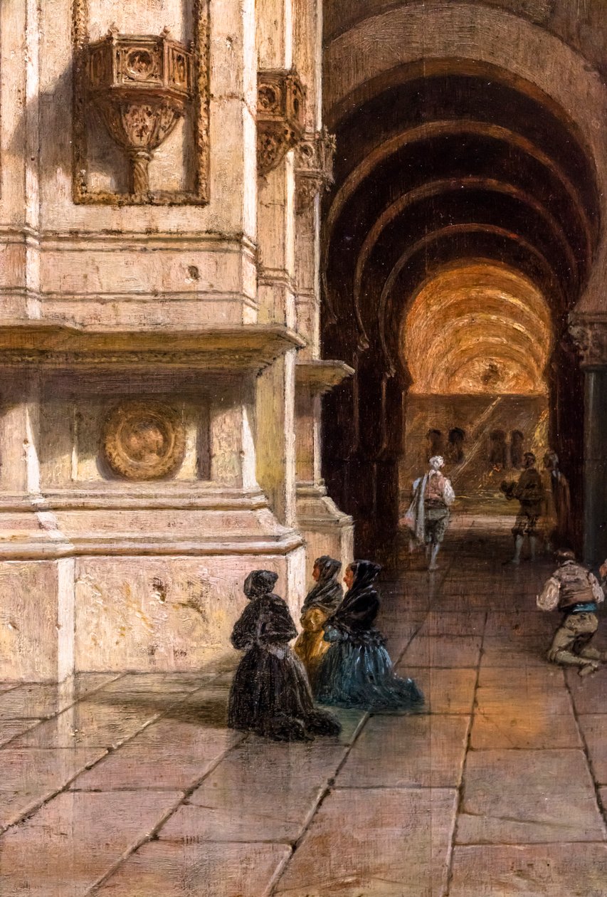 Interiøret i moskeen i Córdoba av Adrien Dauzats