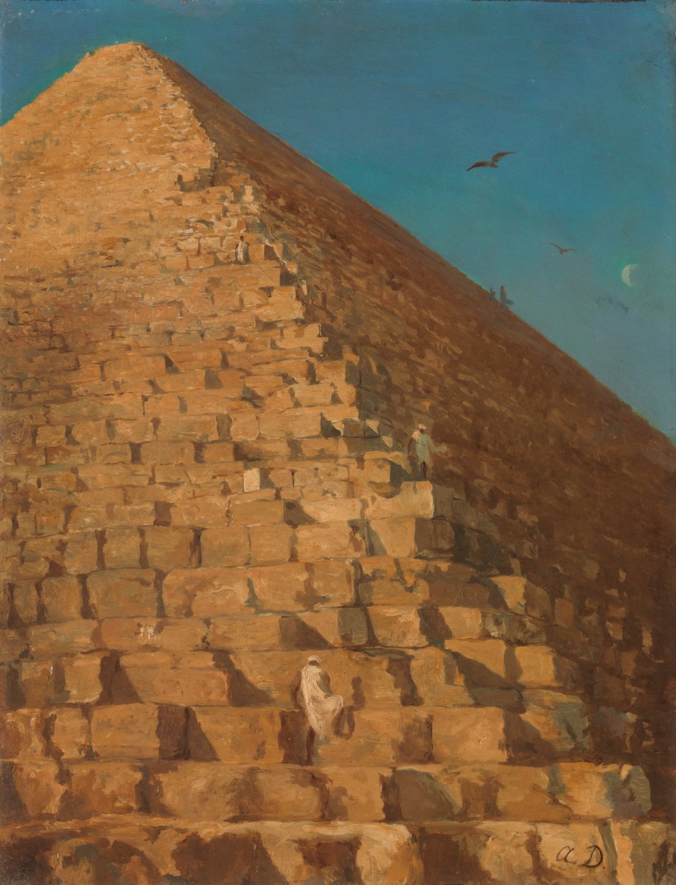 Den store pyramiden, Giza, 1830 eller senere. av Adrien Dauzats