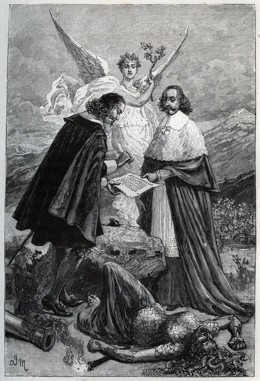 Allegori om fredsavtalen i Pyreneene 7. november av Adrien Emmanuel Marie
