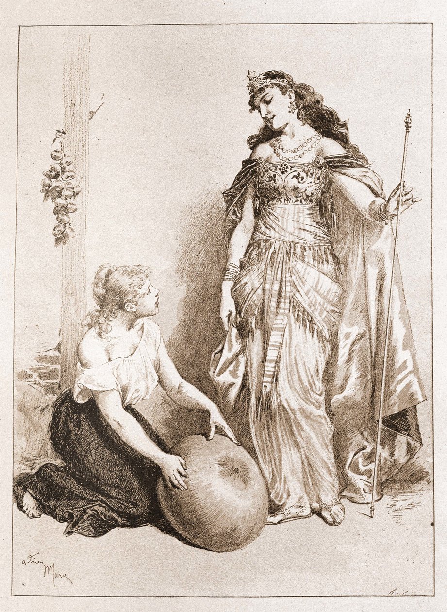 Askepott - i "The fairy tales" av Charles Perrault, illustrasjoner av Adrien Marie av Adrien Emmanuel Marie