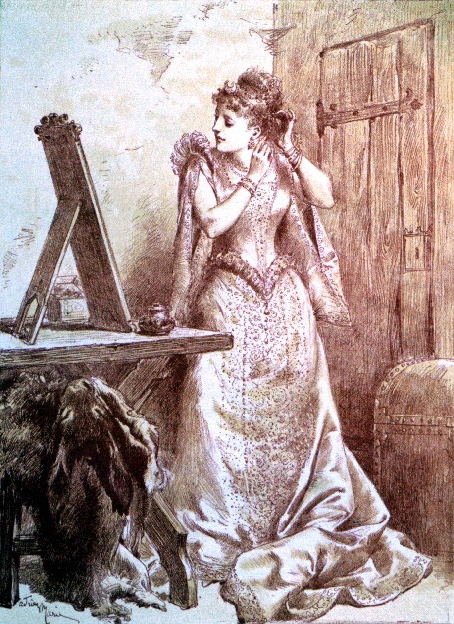 Peau d'Ane - i "The fairy tales"" av Charles Perrault, illustrasjoner av Adrien Marie av Adrien Emmanuel Marie
