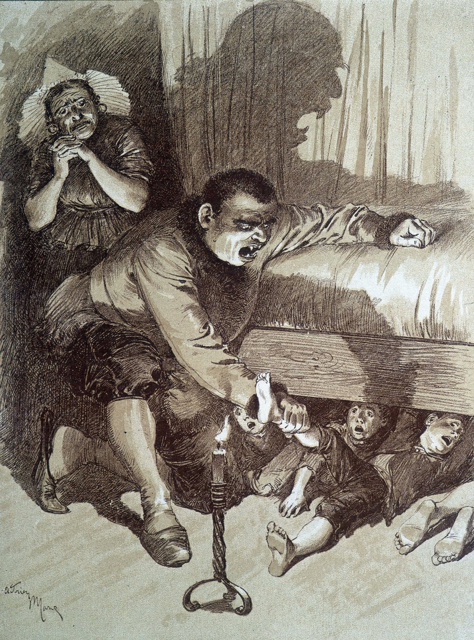 Pepetit Poucet - in “” Les tales de fées”” by Charles Perrault, illustrations by Adrien Marie av Adrien Emmanuel Marie