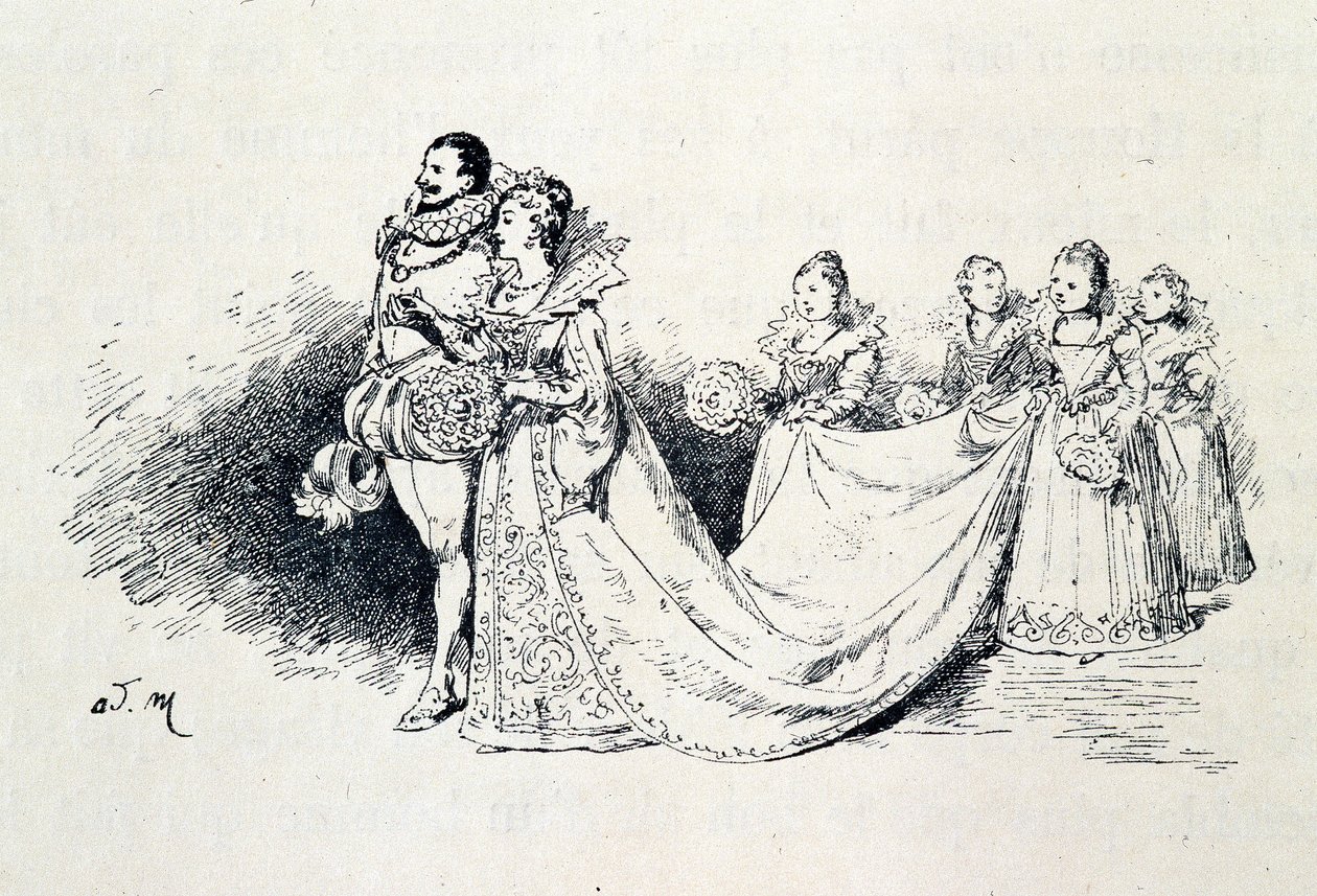 Riquet a la Houppe - i "The fairy tales"" av Charles Perrault, illustrasjoner av Adrien Marie av Adrien Emmanuel Marie