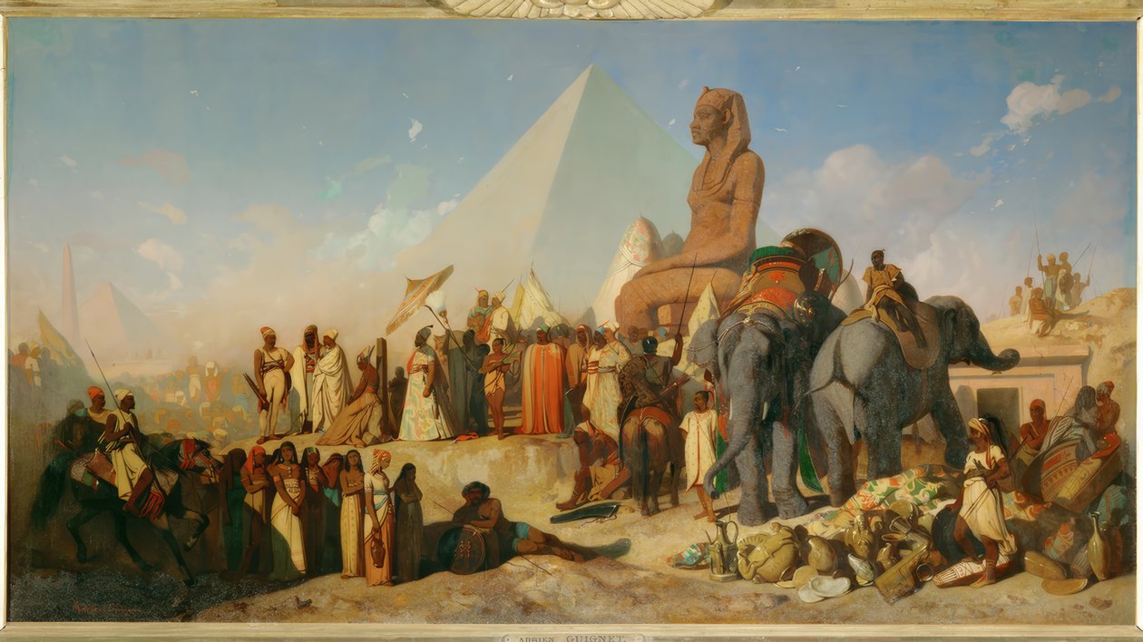 Cambyses og Psammetich av Jean Adrien Guignet
