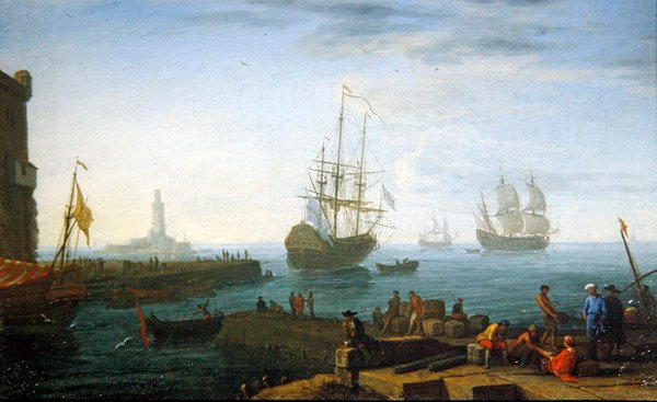 Havnescene i Middelhavet av Adrien Manglard