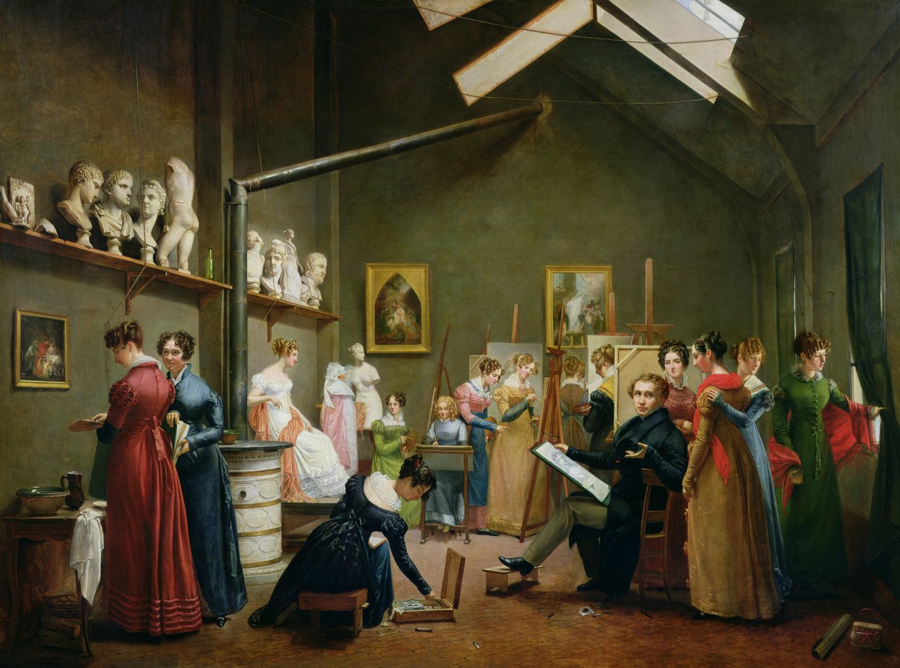Studiointeriøret til Abel de Pujol av Adrienne Marie Louise Grandpierre Deverzy