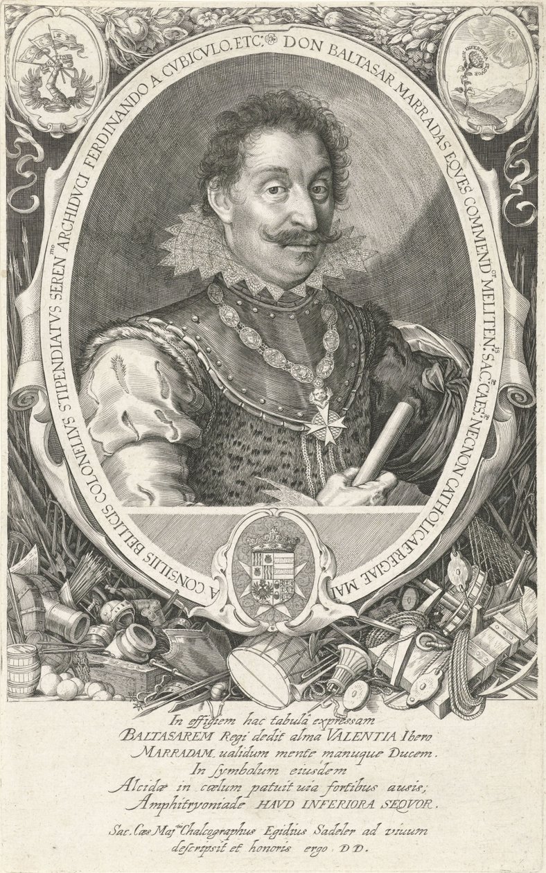 Portrett av Baltasar Marradas av Aegidius Sadeler or Saedeler