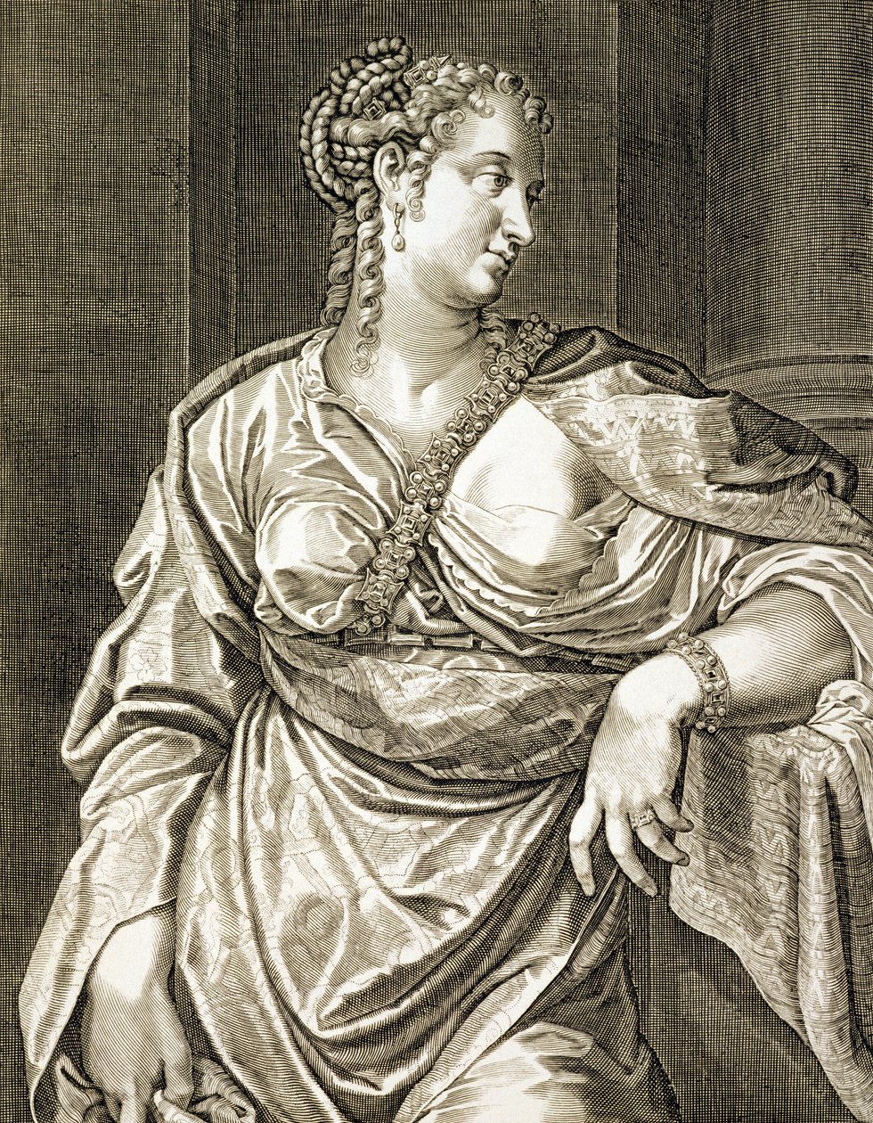 Agrippinas kone til Tiberius av Aegidius Sadeler or Saedeler